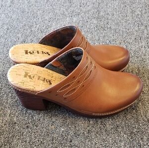 Korks Tina Clogs Mule Tan Womens Shoe NEW